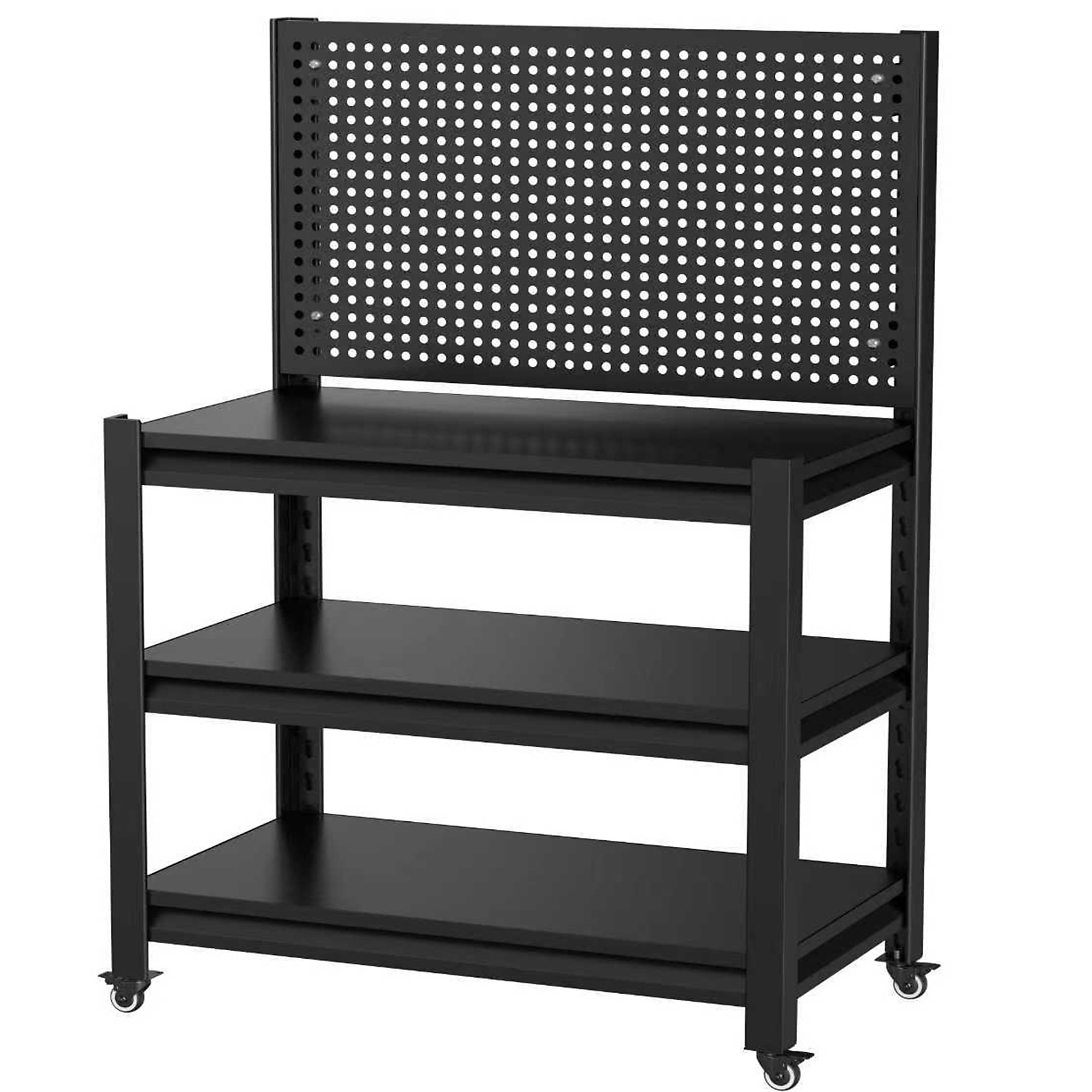 1000lbs Capacity Work Bench with Pegboard and Adjustable Shelves